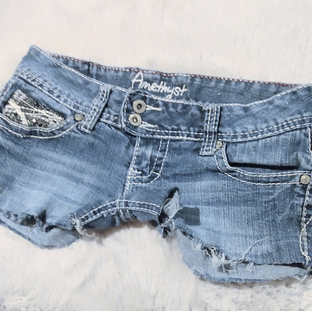 Angels Jeans sequin denim shorts Size 0